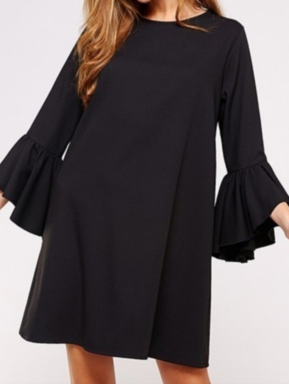 2 Hearts Black Bell Sleeve Dress